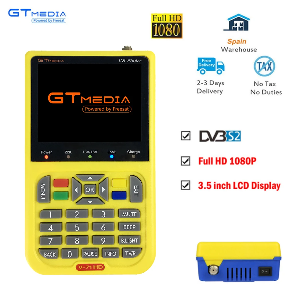 GTMEDIA/Freesat V8 Finder HD DVB-S2 Digital Satellite Finder High Definition Sat Finder DVB S2 Satellite Meter Satfinder 1080P
GTMEDIA/Freesat V8 Finder HD DVB-S2 Digital Satellite Finder High Definition Sat Finder DVB S2 Satellite Meter Satfinder 1080P