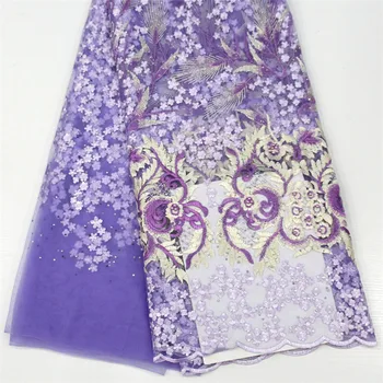 It's a beautiful purple French lace fabric with lots of stones and little beads for the wedding / high-end party. HJ768-1 
It's a beautiful purple French lace fabric with lots of stones and little beads for the wedding / high-end party. HJ768-1
