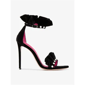 2019 Summer Runway Peals Beading Sandals Women Sexy Ruffles Design High Heels Shoes Female Wedding Party Stiletto Shoes Women
2019 Summer Runway Peals Beading Sandals Women Sexy Ruffles Design High Heels Shoes Female Wedding Party Stiletto Shoes Women