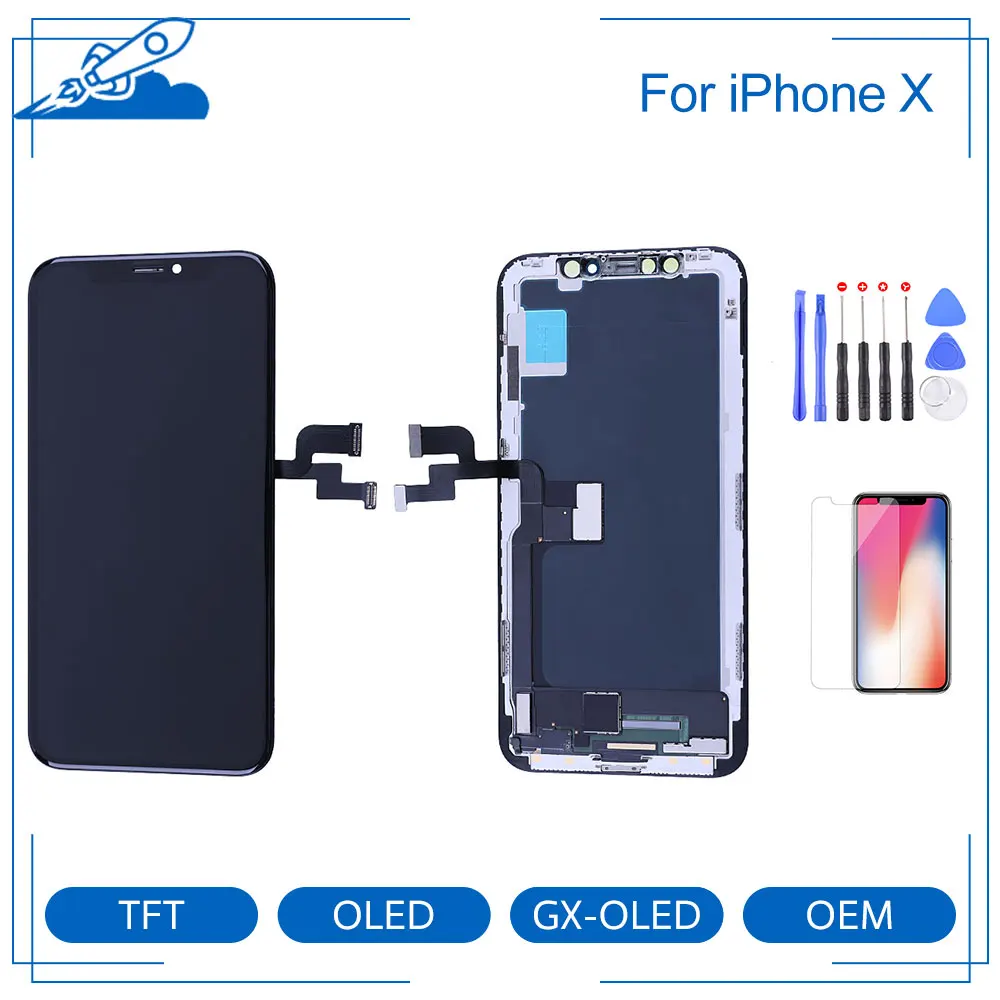 Grade For iPhone X OEM Flexible AMOLED OLED LCD Touch Screen Display Digitizer Assembly Replacement Parts Black
Grade For iPhone X OEM Flexible AMOLED OLED LCD Touch Screen Display Digitizer Assembly Replacement Parts Black