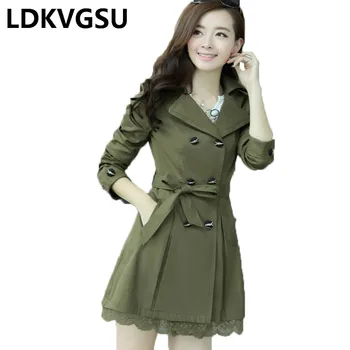 Women Belt Trench Coat 2018 Spring Autumn New Slim Bow Lace Double-breasted Long Sleeve Long Windbreaker Female 8Color Is280
Women Belt Trench Coat 2018 Spring Autumn New Slim Bow Lace Double-breasted Long Sleeve Long Windbreaker Female 8Color Is280