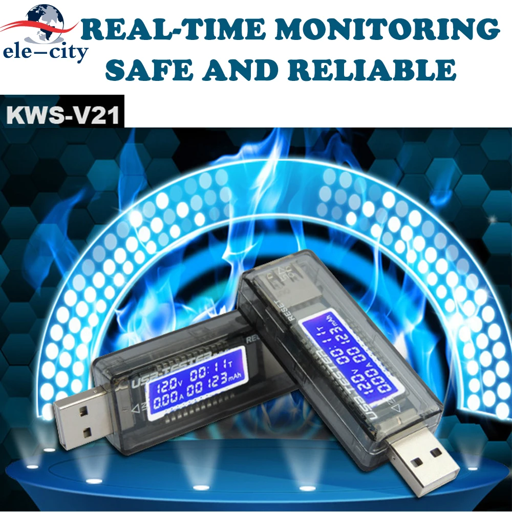 KWS-V21 USB Detector Current Voltage Volt-meter Mobile Power USB Charger amp DC Digital Power Capacity Test-er Meter test
KWS-V21 USB Detector Current Voltage Volt-meter Mobile Power USB Charger amp DC Digital Power Capacity Test-er Meter test