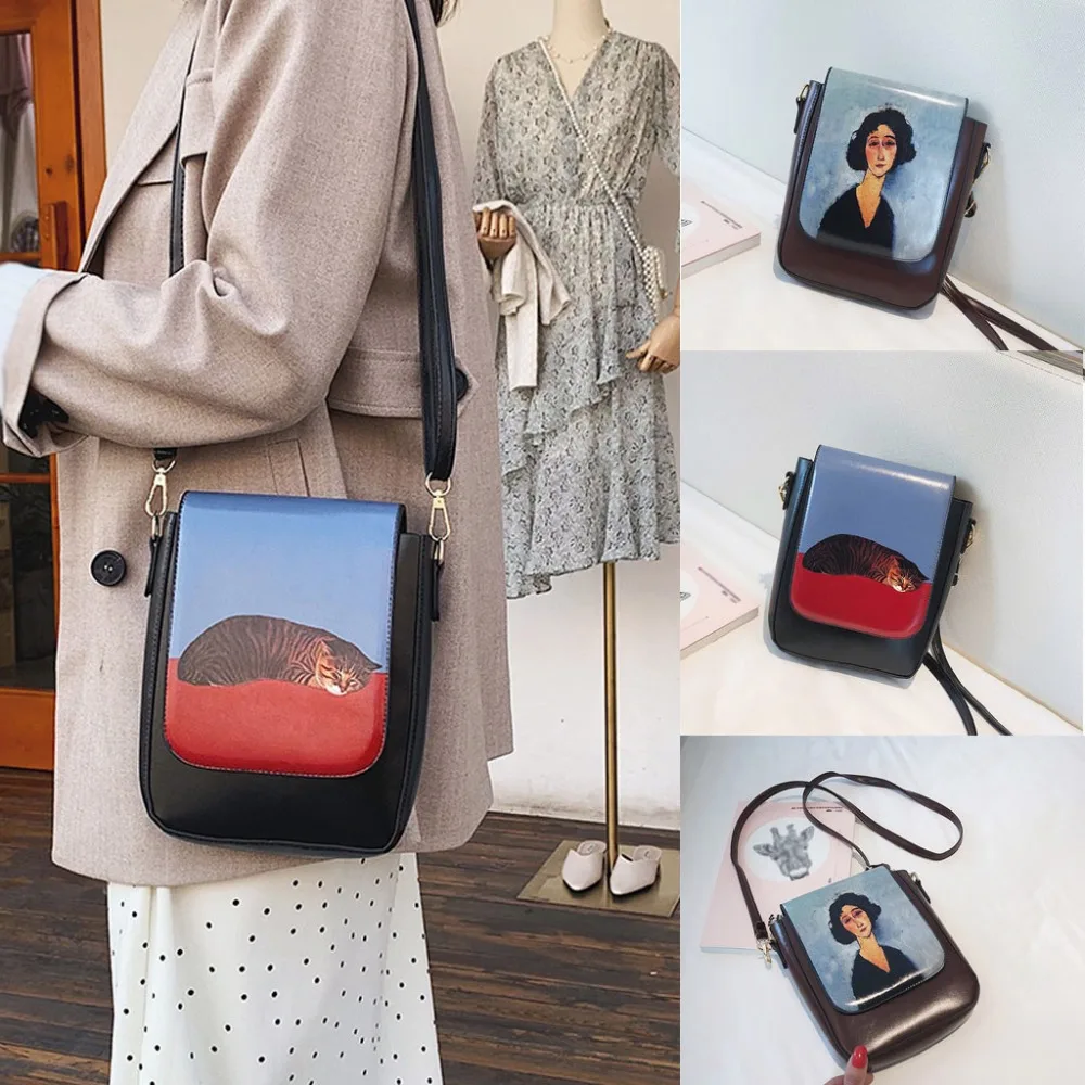 Fashion Lady Retro Character Cat Pattern Diagonal Bag Versatilely Shoulder Bag Outdoor Sling Bag borse da donna bolso
Fashion Lady Retro Character Cat Pattern Diagonal Bag Versatilely Shoulder Bag Outdoor Sling Bag borse da donna bolso