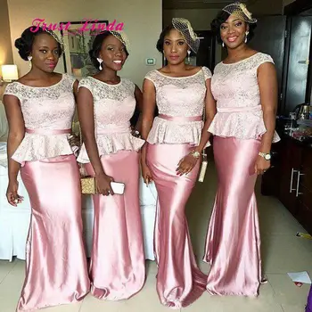 Vestidos Para Boda Mujer African Brides Maid Dresses Cap Sleeves Scalloped Neck Floor Length Top Lace Pink Dress Bridesmaid
Vestidos Para Boda Mujer African Brides Maid Dresses Cap Sleeves Scalloped Neck Floor Length Top Lace Pink Dress Bridesmaid