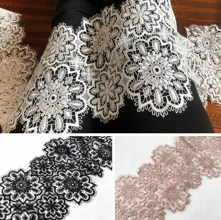 1 Meter High Quality Lace Trims DIY Apparel Sewing Fabric Material Ivory Black Khaki Lace Ribbon Accessories 20cm Width
1 Meter High Quality Lace Trims DIY Apparel Sewing Fabric Material Ivory Black Khaki Lace Ribbon Accessories 20cm Width