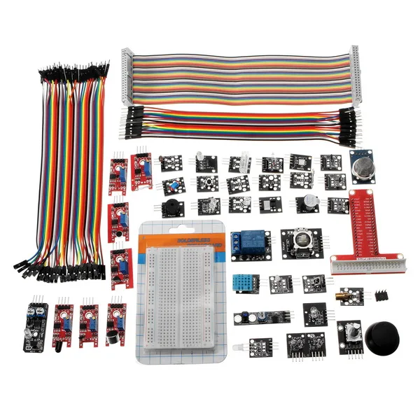 37 Sensor Module Kit For Arduino For Raspberry Pi Model B+ With GPIO Extension Jumper for Beginners Learning
37 Sensor Module Kit For Arduino For Raspberry Pi Model B+ With GPIO Extension Jumper for Beginners Learning