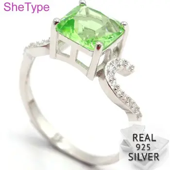 SheType Elegant 2.33g Green Tsavorite Garnet CZ Gift For Girls Real 925 Solid Sterling Silver Rings 20x8mm 
SheType Elegant 2.33g Green Tsavorite Garnet CZ Gift For Girls Real 925 Solid Sterling Silver Rings 20x8mm