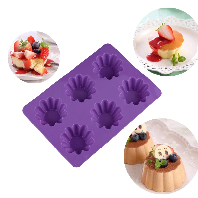 Silicone 6 Cups Flowers Shaped Baking Cake Molds Muffin Pan Cupcake Tray Non-Stick Decorating Tools For Mousse Cupcake Pudding
Silicone 6 Cups Flowers Shaped Baking Cake Molds Muffin Pan Cupcake Tray Non-Stick Decorating Tools For Mousse Cupcake Pudding