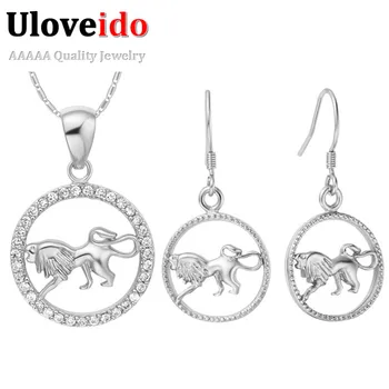 Vintage Antique Silver Color Powerful Grand Lion Animal Necklace and Earrings Jewelry Sets,brincos e conjuntos de colar T404
Vintage Antique Silver Color Powerful Grand Lion Animal Necklace and Earrings Jewelry Sets,brincos e conjuntos de colar T404