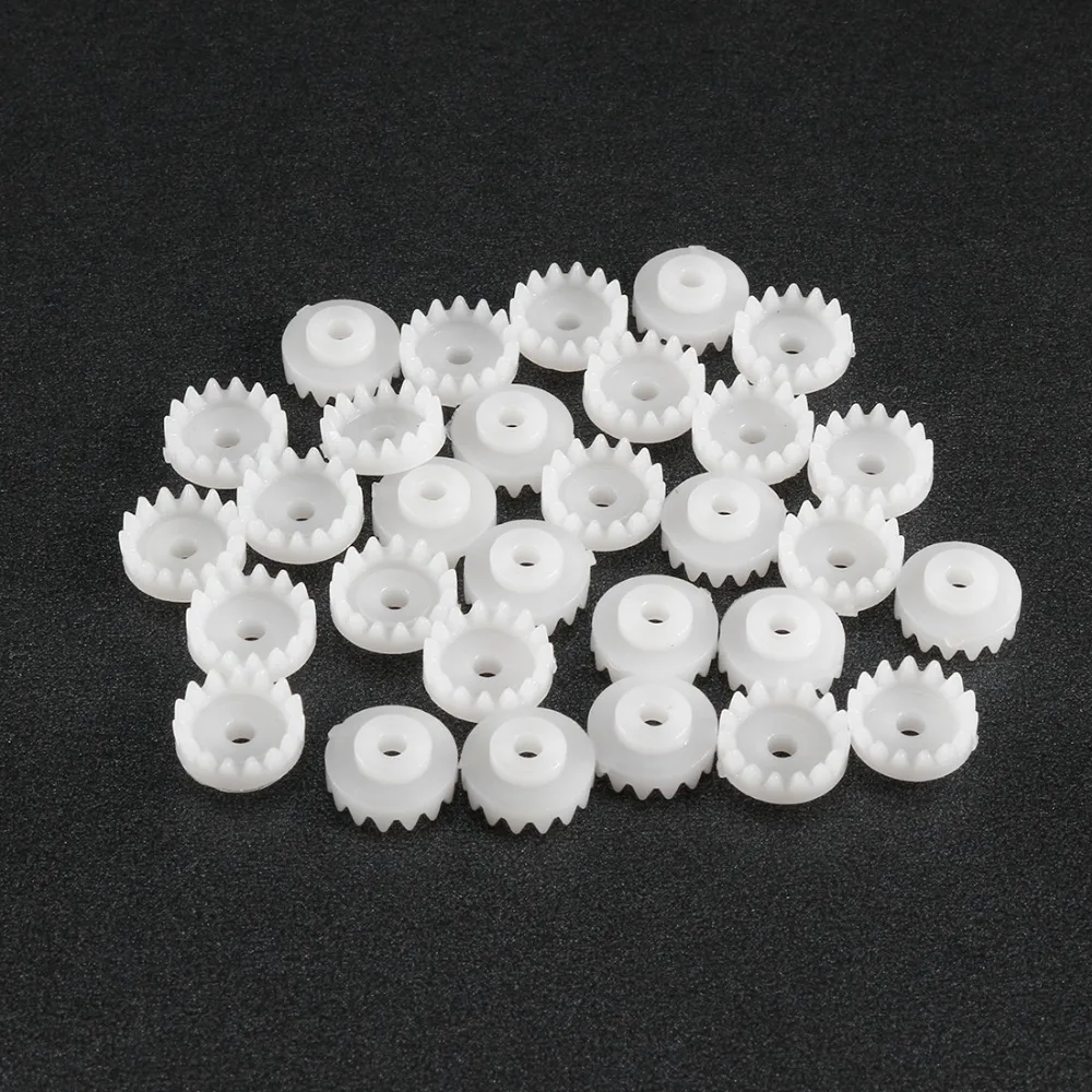Uxcell 30Pcs C152A Plastic Gear 3.9x8.5mm with 15 Teeth 2mm Shaft for DIY Toy Four Wheel Car Model Robot Motor Accessories
Uxcell 30Pcs C152A Plastic Gear 3.9x8.5mm with 15 Teeth 2mm Shaft for DIY Toy Four Wheel Car Model Robot Motor Accessories