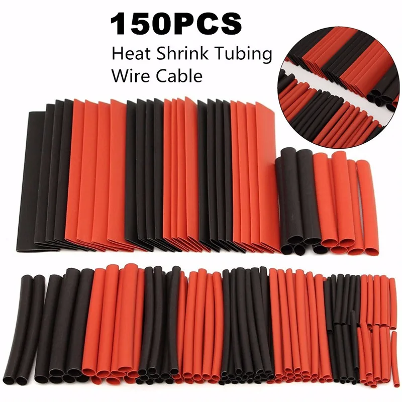 150pcs/lot RSFR-(2X)H Type 8 Sizes Black And Red 2:1 Assortment Heat Shrink Tubing Tube Cable Sleeving Wrap Wire Kit
150pcs/lot RSFR-(2X)H Type 8 Sizes Black And Red 2:1 Assortment Heat Shrink Tubing Tube Cable Sleeving Wrap Wire Kit
