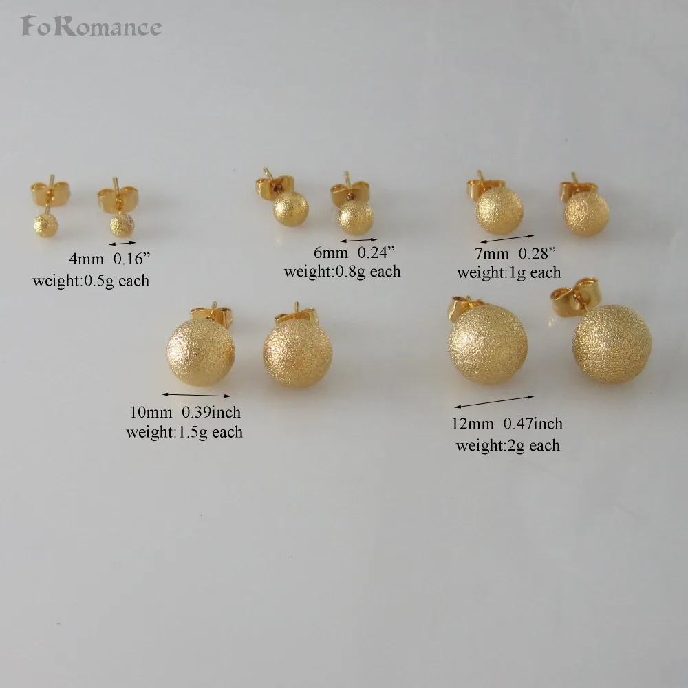 Foromance /NEW FULL SCRUB BALL SHAPED 4 STYLES SIZES AVAILABLE - YELLOW GOLD GP STUD SURFACE EARRING 6mm 8mm 10mm
Foromance /NEW FULL SCRUB BALL SHAPED 4 STYLES SIZES AVAILABLE - YELLOW GOLD GP STUD SURFACE EARRING 6mm 8mm 10mm