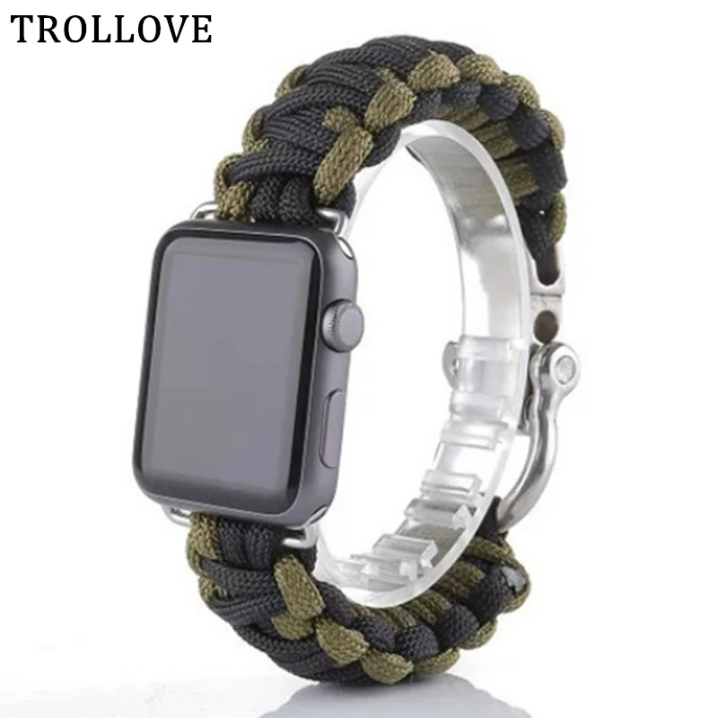 For Apple Watch 40mm 42mm 44mm 38mm Paracord Survival Bracelet Nylon Rope Survival Bracelet Watch Band for iWatch Series 4 3 2 1
For Apple Watch 40mm 42mm 44mm 38mm Paracord Survival Bracelet Nylon Rope Survival Bracelet Watch Band for iWatch Series 4 3 2 1