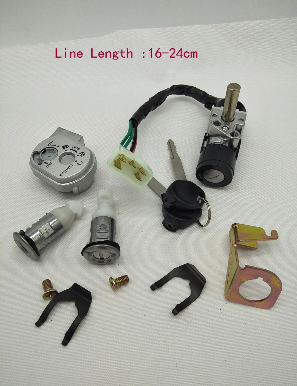 A409 Ignition Switch Lock+Storage Box Lock 12mm OR 37mm Length 5-Wire Ignition Lock Key Set for Honda Scooter WH125T Spare Parts
A409 Ignition Switch Lock+Storage Box Lock 12mm OR 37mm Length 5-Wire Ignition Lock Key Set for Honda Scooter WH125T Spare Parts