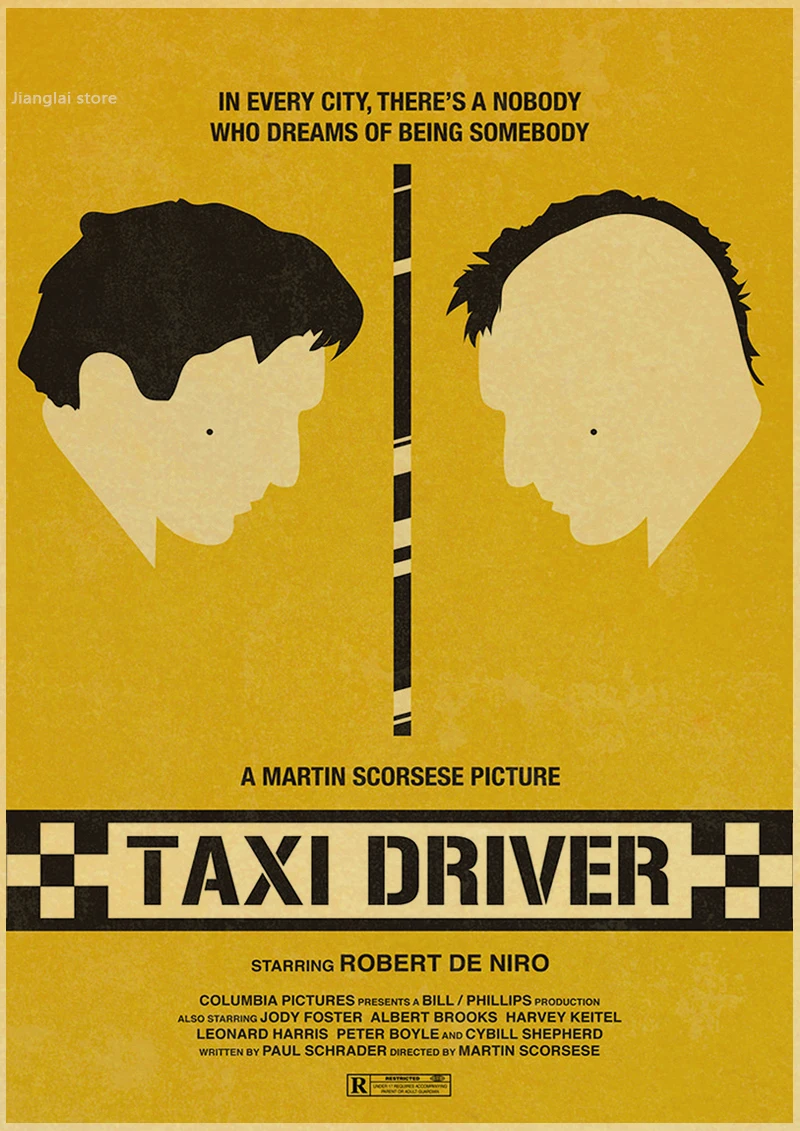 Винтажный бумажный ретро постер аниме такси Роберта деньро постеры Милый