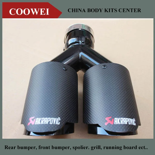 1PCS Dual AKRAPOVIC carbon fiber + Stainless Steel exhaust tip exhaust pipe muffler Matt Black Exhaust Tip
1PCS Dual AKRAPOVIC carbon fiber + Stainless Steel exhaust tip exhaust pipe muffler Matt Black Exhaust Tip