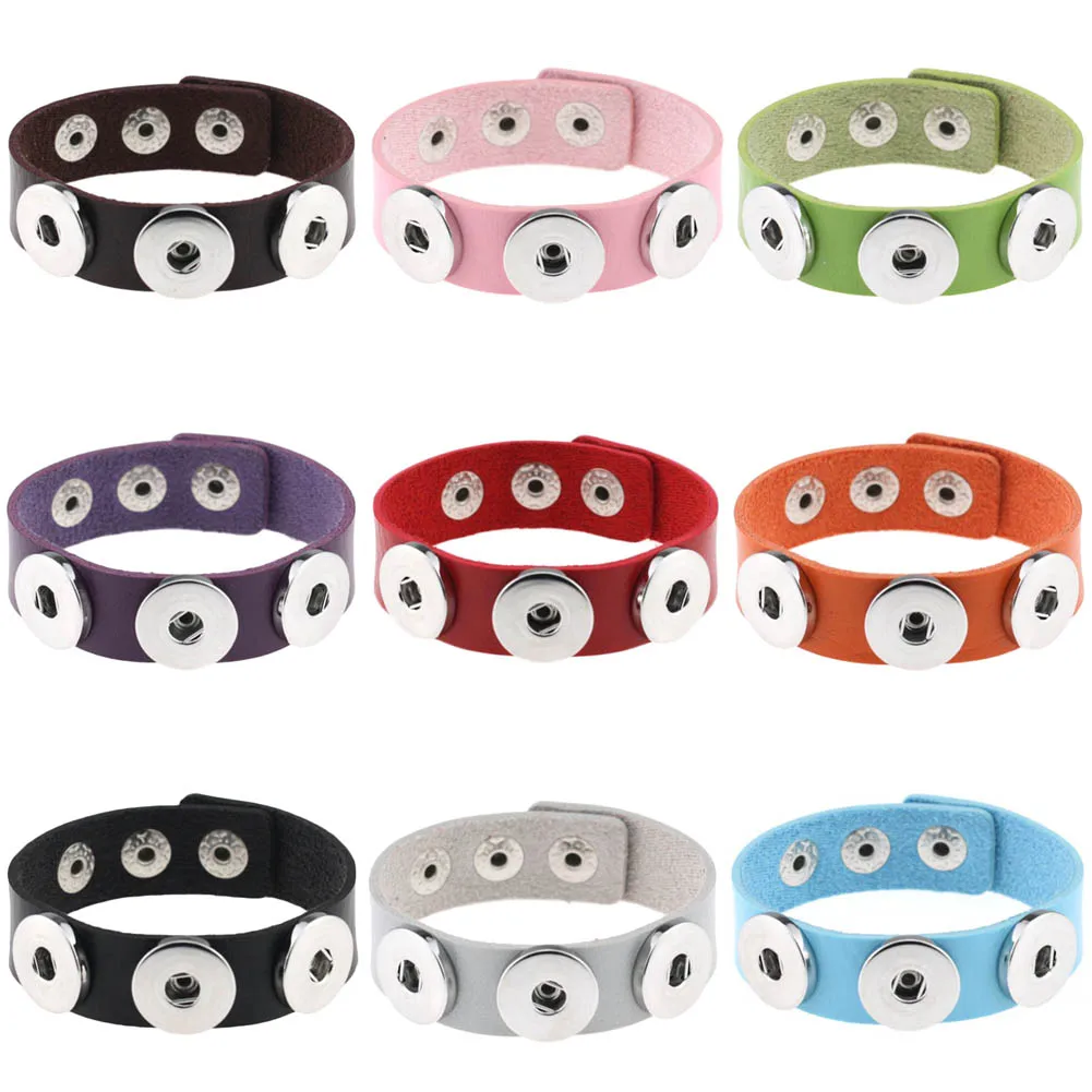 13 colors! Trendy Punk Snap Button Bracelets PU leather Bangles For Women 18mm Charm DIY Jewelry Adjustable
13 colors! Trendy Punk Snap Button Bracelets PU leather Bangles For Women 18mm Charm DIY Jewelry Adjustable