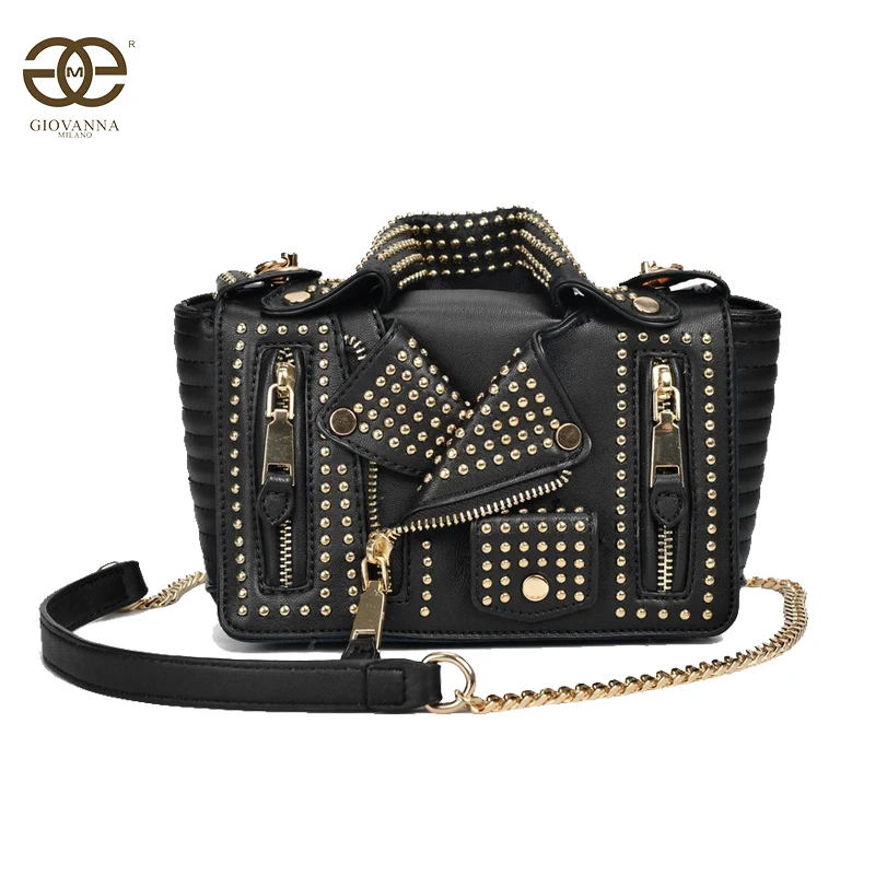 Giovanna women small crossbody bag jacket bag women chain bag with flap and rivets solid PU luxury famous brand design T10308
Giovanna women small crossbody bag jacket bag women chain bag with flap and rivets solid PU luxury famous brand design T10308