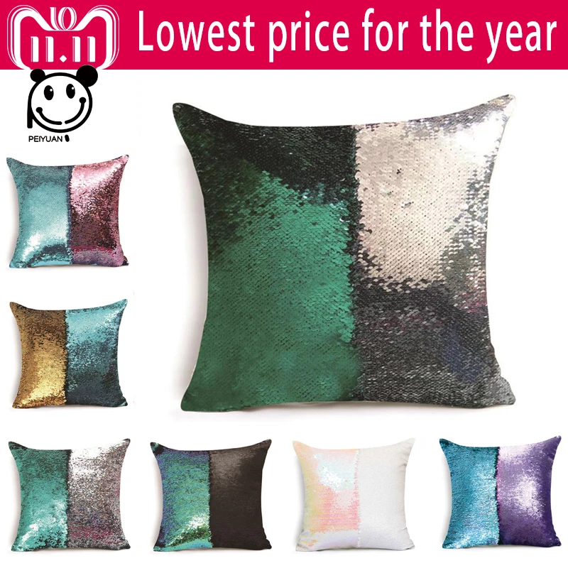 PEIYUAN Mermaid Sequin Cushion Cover Magical Shining Pillow Case Patchwork Decorative Pillowcase Sofa Car Fashion 40X40cm 1Pcs
PEIYUAN Mermaid Sequin Cushion Cover Magical Shining Pillow Case Patchwork Decorative Pillowcase Sofa Car Fashion 40X40cm 1Pcs