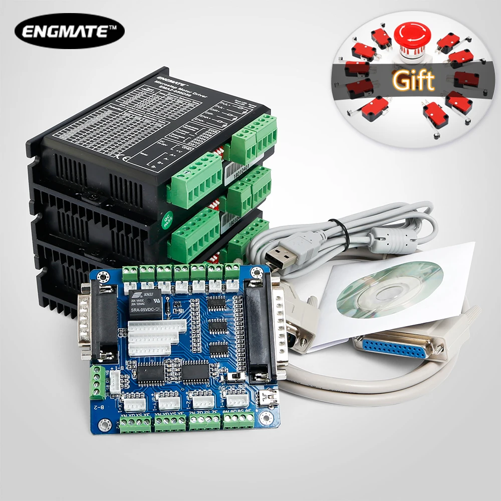 3 Axis DIY CNC Kit & EMA2-050D56 Stepper Drivers For Nema 23, Nema 34 (1pcs Emergency Stop Switch+10pcs Limit Switches for FREE)
3 Axis DIY CNC Kit & EMA2-050D56 Stepper Drivers For Nema 23, Nema 34 (1pcs Emergency Stop Switch+10pcs Limit Switches for FREE)