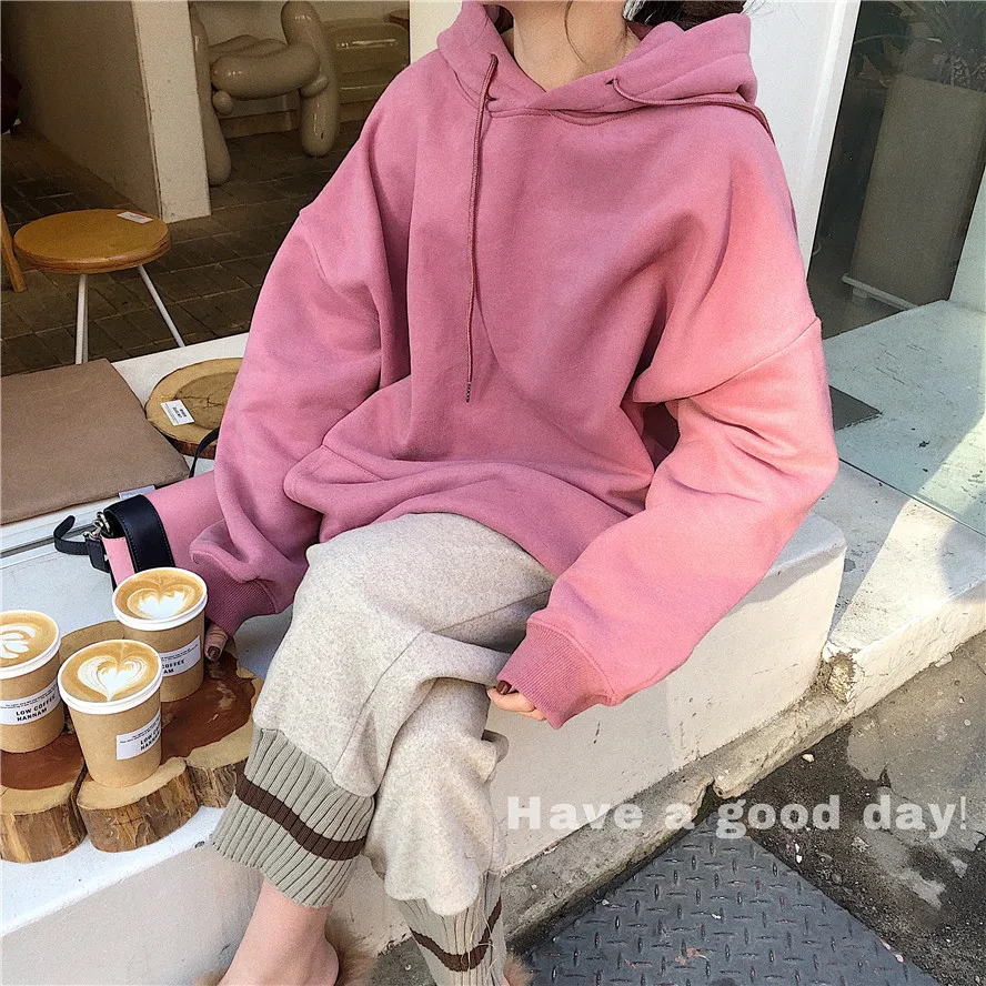 2019 Autumn and Winter Thickening Plus Velvet Hooded Loose Long Sleeve Sweatshirt Hoodie
2019 Autumn and Winter Thickening Plus Velvet Hooded Loose Long Sleeve Sweatshirt Hoodie