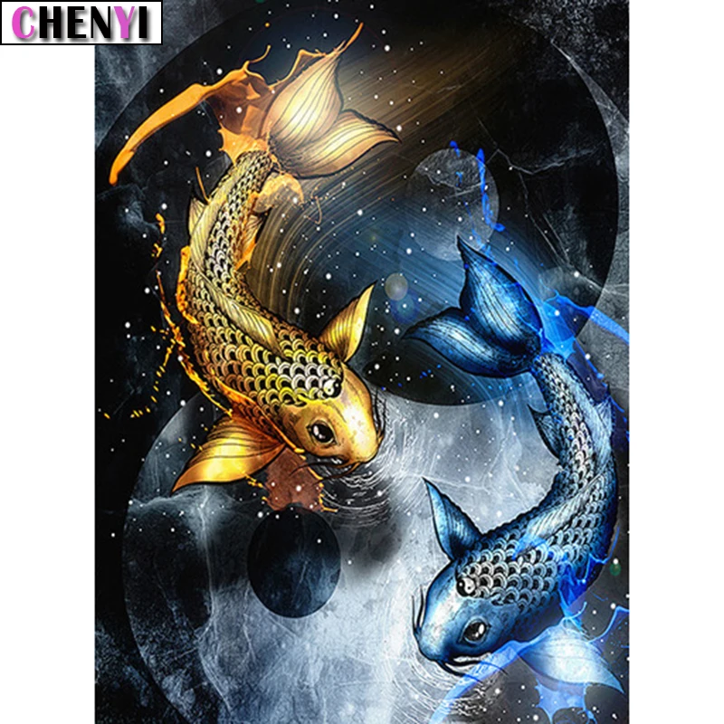 CHENYI Diy Diamond Embroidery Fish Full 5D Diamond Painting Fancy Carp Cross Stitch Kit Mosaic Of Rhinestones Home Decor Gifts 
CHENYI Diy Diamond Embroidery Fish Full 5D Diamond Painting Fancy Carp Cross Stitch Kit Mosaic Of Rhinestones Home Decor Gifts