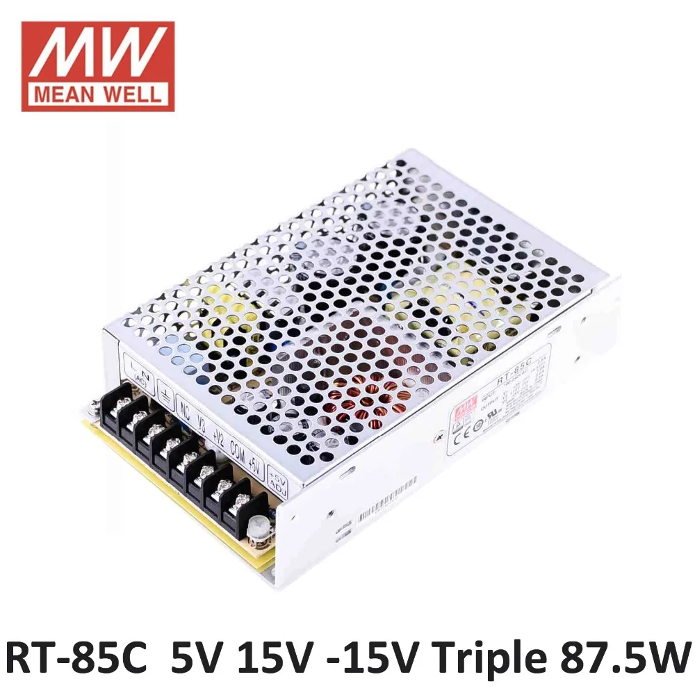 

Original Mean Well POWER SOURCE RT-85C 87.5W Triple output +5V/7A +15V/3A -15V/0.5A Meanwell Power Supply UL CE TUV CB CE