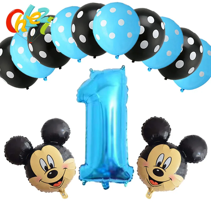 13pcs baby Boy Number 1 2 3 year Mickey birthday party blue black decor balloons Dot latex Helium balloons kid toys baby shower
13pcs baby Boy Number 1 2 3 year Mickey birthday party blue black decor balloons Dot latex Helium balloons kid toys baby shower