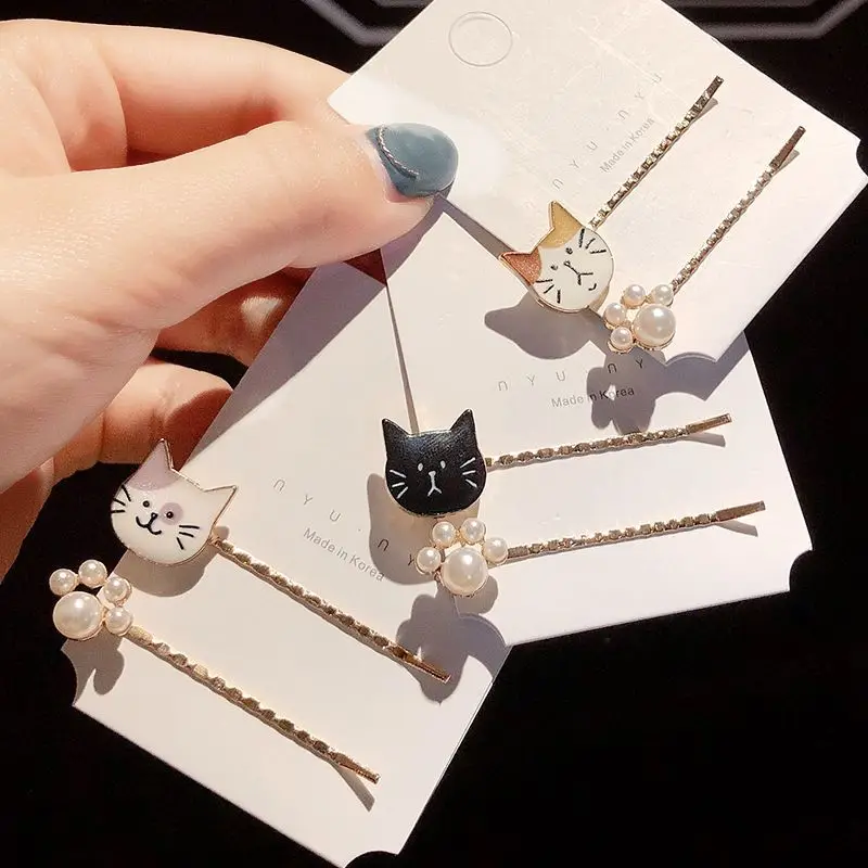1 Pair Korean Version Ins Simple Side Clip Girls' Lovely Pearl Hair Clips With Cute Cat Woman Hair Accessories
1 Pair Korean Version Ins Simple Side Clip Girls' Lovely Pearl Hair Clips With Cute Cat Woman Hair Accessories