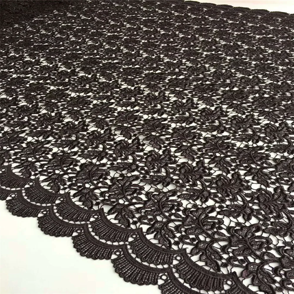 Best Selling Nigeria Embroidery Cord Lace High Quality Guipure Chemical Dress 5 Yards Lace Fabric Black African Laces X669-1
Best Selling Nigeria Embroidery Cord Lace High Quality Guipure Chemical Dress 5 Yards Lace Fabric Black African Laces X669-1