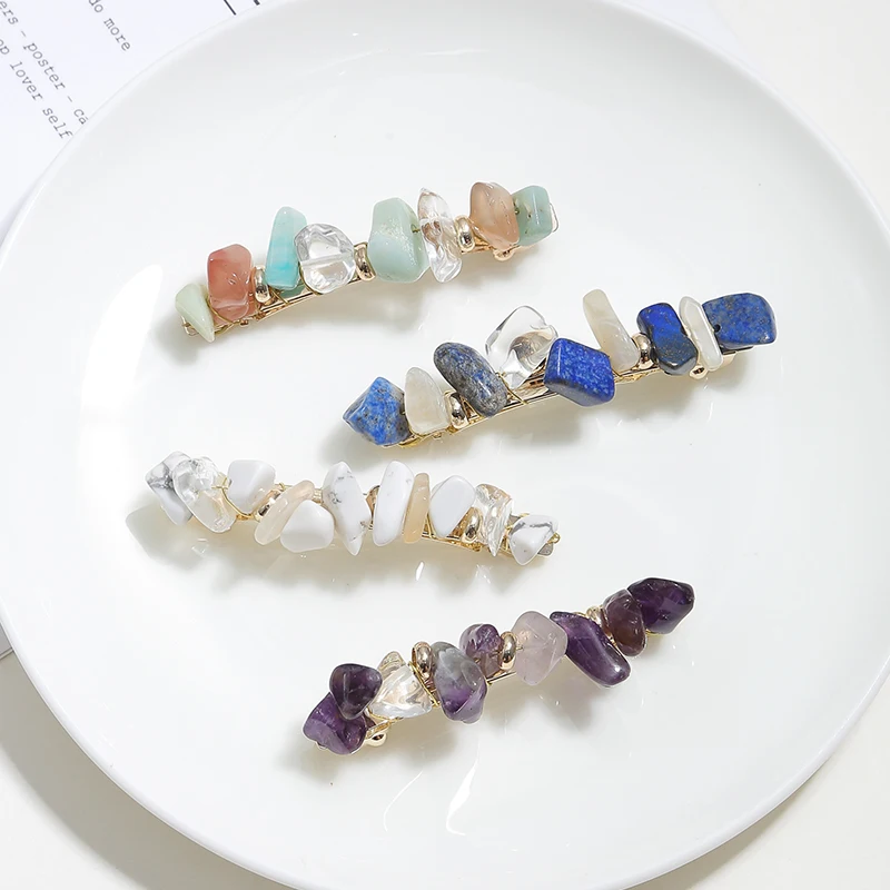New! Woman Temperament Stone And Crystal Color Match Bang Clip Simple And Fresh Retro Alloy Hair Clip Hair Accessories
New! Woman Temperament Stone And Crystal Color Match Bang Clip Simple And Fresh Retro Alloy Hair Clip Hair Accessories