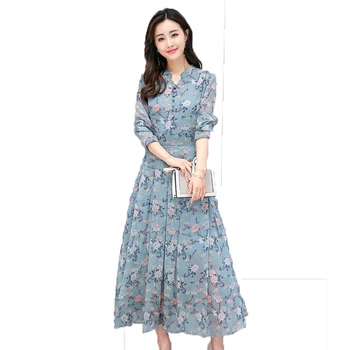 2018 Spring Clothing New Large Size Fashion Women Dress Temperament Floral Dress Female Elastic Waist Chiffon Dress Is003
2018 Spring Clothing New Large Size Fashion Women Dress Temperament Floral Dress Female Elastic Waist Chiffon Dress Is003