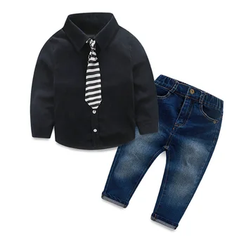 Fashion Childrens clothing set autumn spring Baby Boys child denim suit set cotton long sleeve dress shirts+trousers jeans+tie
Fashion Childrens clothing set autumn spring Baby Boys child denim suit set cotton long sleeve dress shirts+trousers jeans+tie