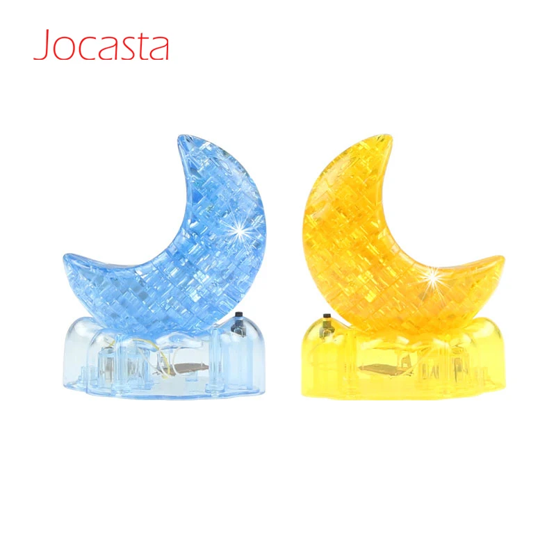 Funny Moon 3D Crystal Puzzle with Flashing Light Puzzle Jigsaw Model DIY Educational Kids Toys Xmas Gift For Children Puzzles [ 
Funny Moon 3D Crystal Puzzle with Flashing Light Puzzle Jigsaw Model DIY Educational Kids Toys Xmas Gift For Children Puzzles [