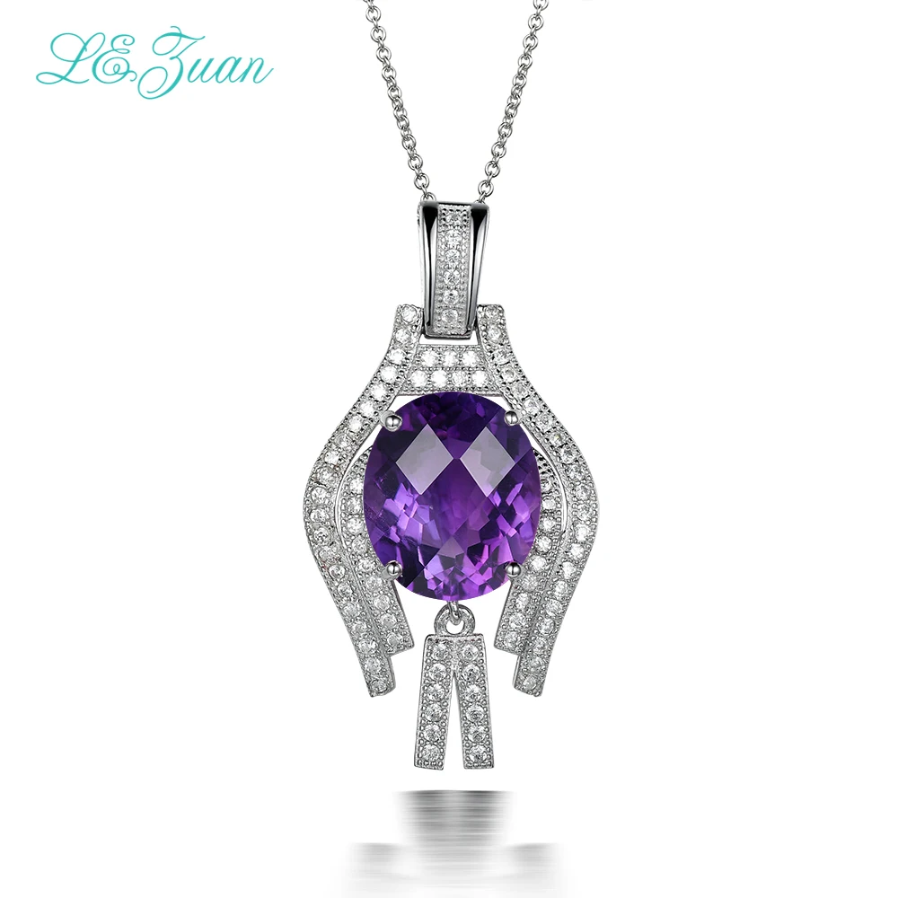 L&zuan 925 Sterling-Silver-Jewelry Pendant Necklace For Women 7.05ct Natural Oval Amethyst Gemstone Fine Jewelry Romantic P0043
L&zuan 925 Sterling-Silver-Jewelry Pendant Necklace For Women 7.05ct Natural Oval Amethyst Gemstone Fine Jewelry Romantic P0043