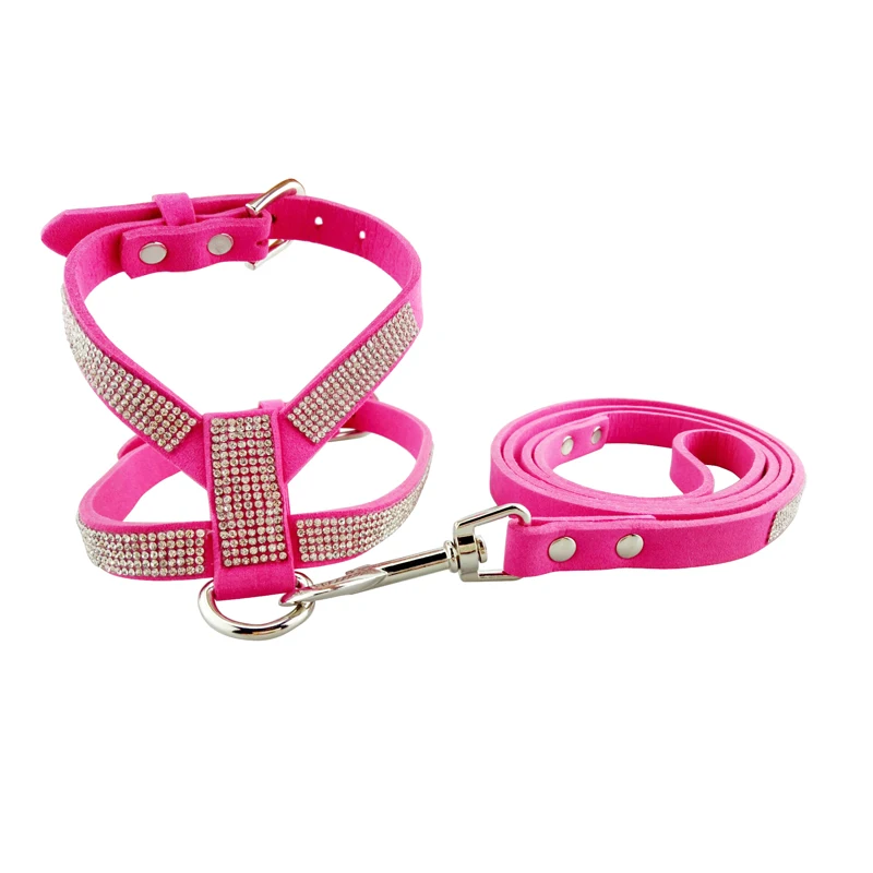 Rhinestone Dog Harness & Leash Set Soft Suede Fabric Shining Diamonds Pet Collar Harnesses for Small Medium Dogs
Rhinestone Dog Harness & Leash Set Soft Suede Fabric Shining Diamonds Pet Collar Harnesses for Small Medium Dogs