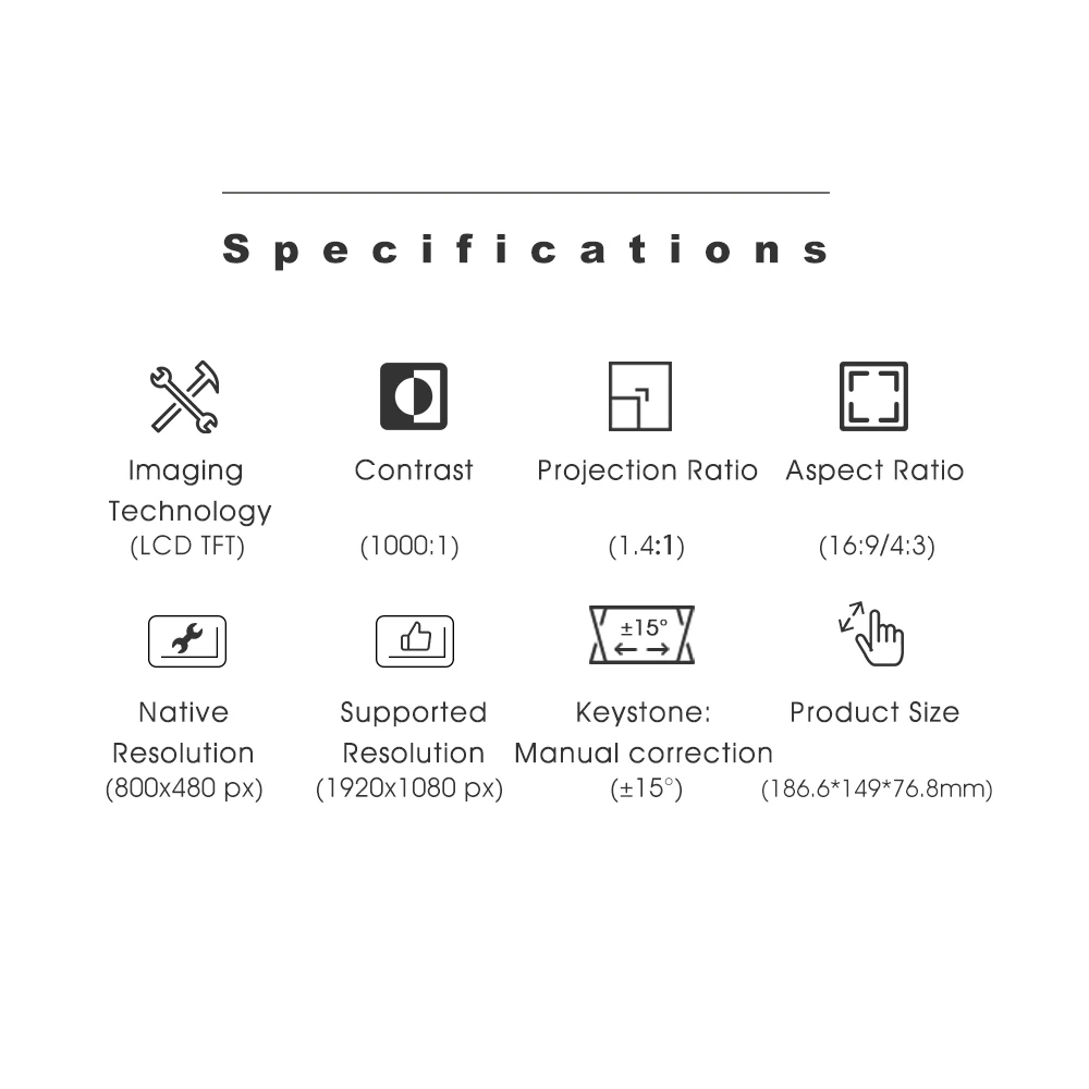 Artlii Мини проектор домашний кинотеатр видео портативный Поддержка 1080P LCD для
