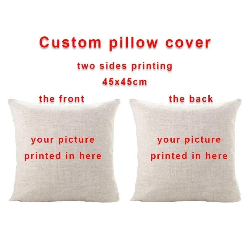 Personalized Two sides printing custom cushion home decorative pillow cotton linen 45x45cm, print your picture name logo
Personalized Two sides printing custom cushion home decorative pillow cotton linen 45x45cm, print your picture name logo