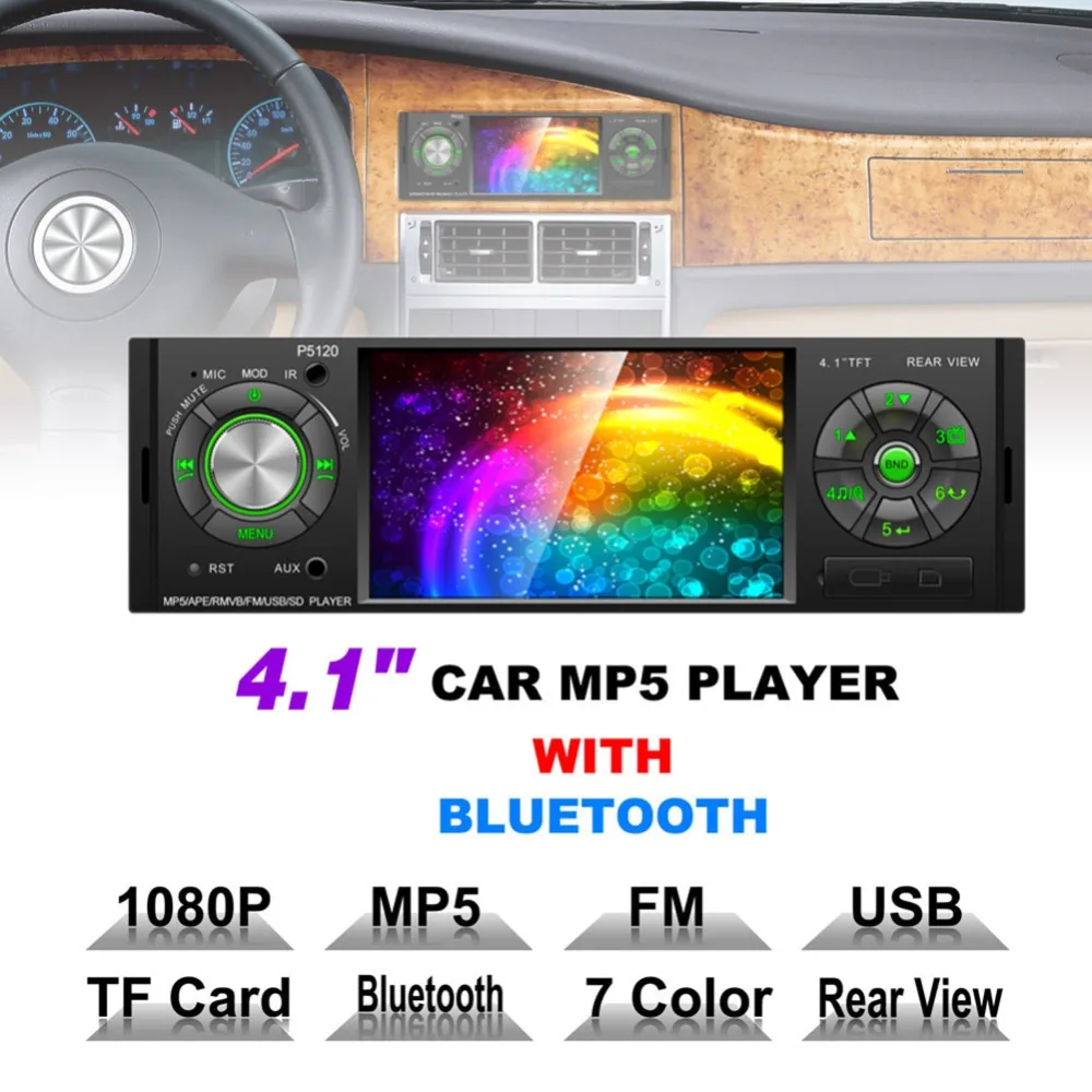 4.1 inch Screen Car Stereo MP3 MP4 MP5 player Bluetooth Wireless USB TF card AUX uses 1080P with Rear View Camera
4.1 inch Screen Car Stereo MP3 MP4 MP5 player Bluetooth Wireless USB TF card AUX uses 1080P with Rear View Camera