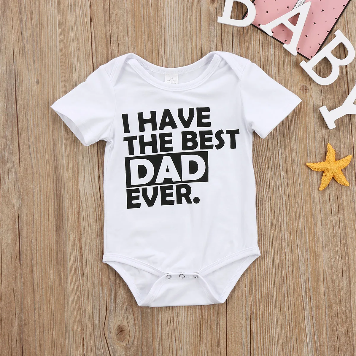 Dad Ever Dad Fathers Day1 Infant Baby Boys Girls Crawling Suit Sleeveless Romper Bodysuit Onesies Jumpsuit White Best