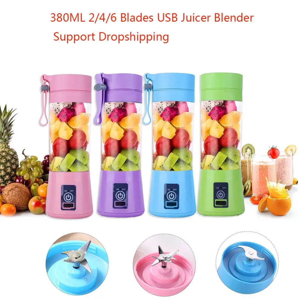 2/4/6 Blades 380ML Handhels USB Juicer Bottle Portable USB Electric Fruit Citrus Lemon Juicer Blender Squeezer Reamer Machine
2/4/6 Blades 380ML Handhels USB Juicer Bottle Portable USB Electric Fruit Citrus Lemon Juicer Blender Squeezer Reamer Machine
