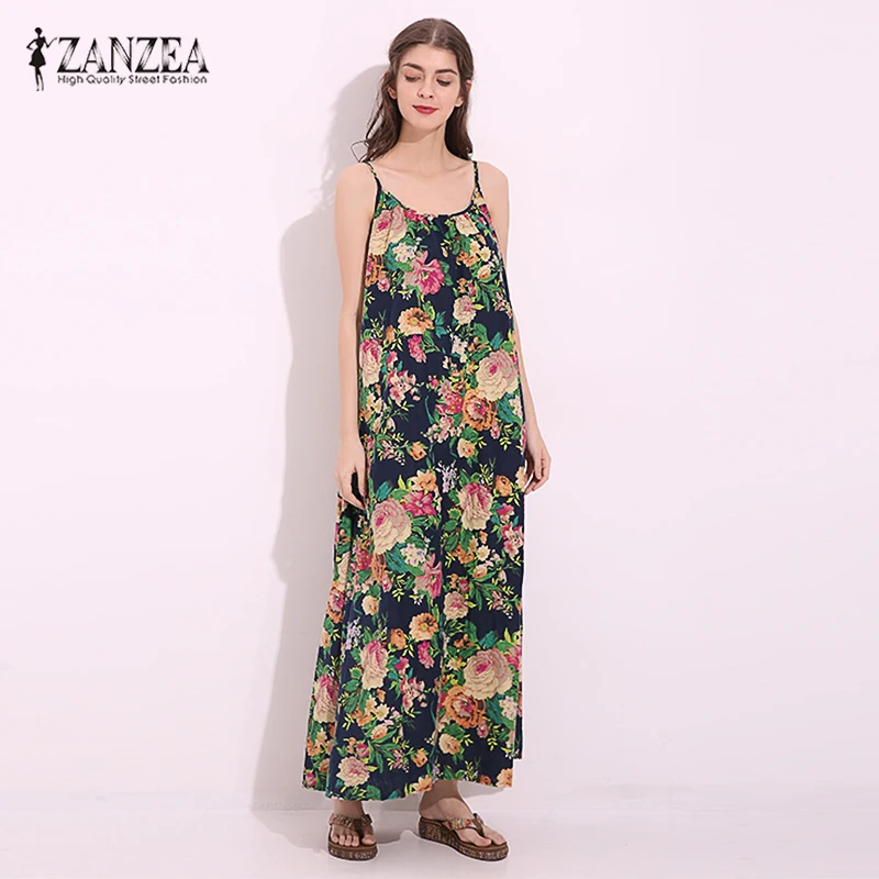 2019 ZANZEA Womens Vintage Floral Print Sleeveless Strappy Kaftan Vestido Summer Beach Party Maxi Long Dress Sundress Plus Size
2019 ZANZEA Womens Vintage Floral Print Sleeveless Strappy Kaftan Vestido Summer Beach Party Maxi Long Dress Sundress Plus Size