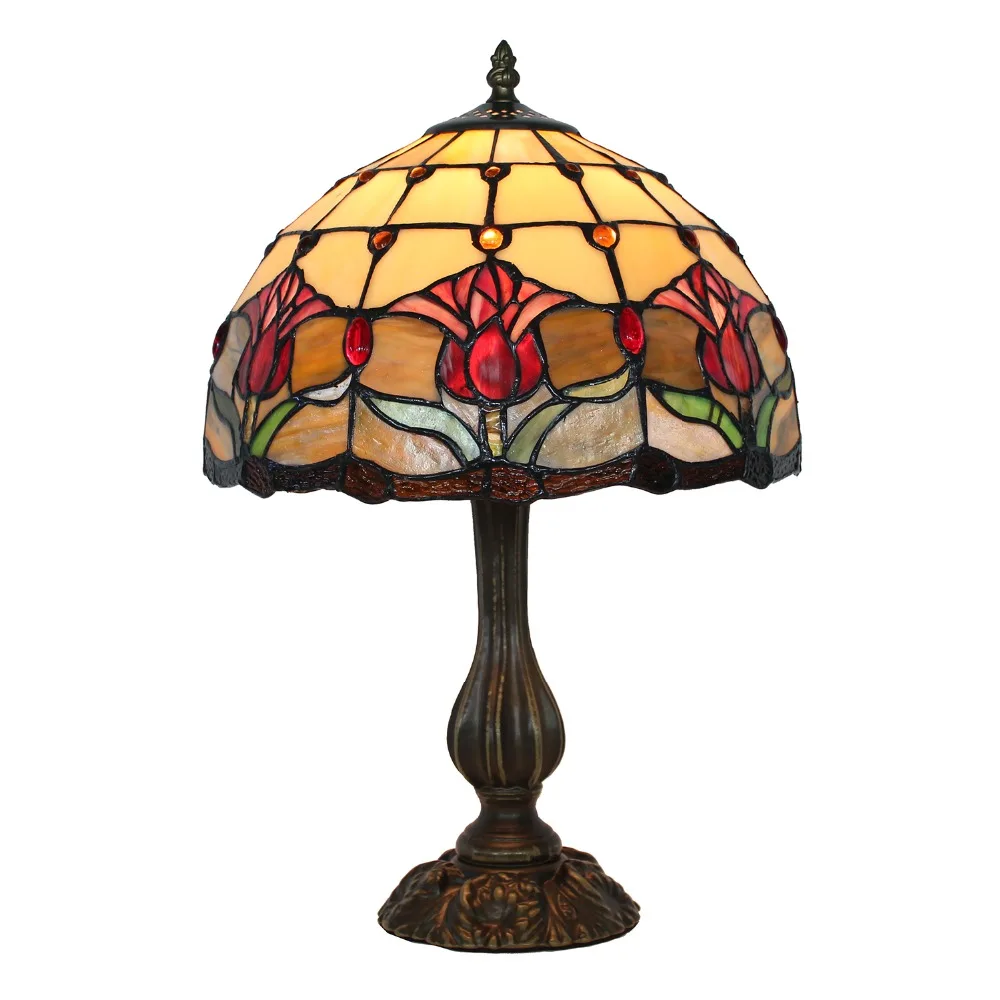Tulip Stained Glass Bedside Table Lamp Desk Light Lead Light-12inch(30m) DIA Lampshade
Tulip Stained Glass Bedside Table Lamp Desk Light Lead Light-12inch(30m) DIA Lampshade