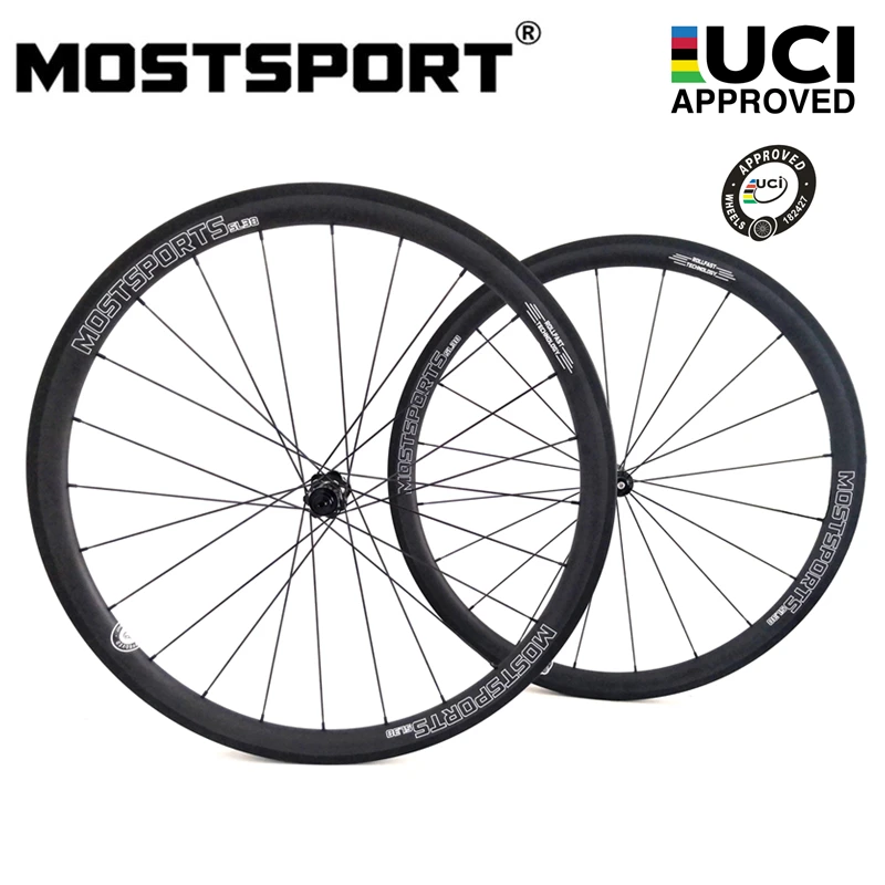 MOSTSPORT 38mm Clincher Carbon Wheels With Straight Pull DT Swiss 350 hubs Sapim CX-RAY Spoke
MOSTSPORT 38mm Clincher Carbon Wheels With Straight Pull DT Swiss 350 hubs Sapim CX-RAY Spoke