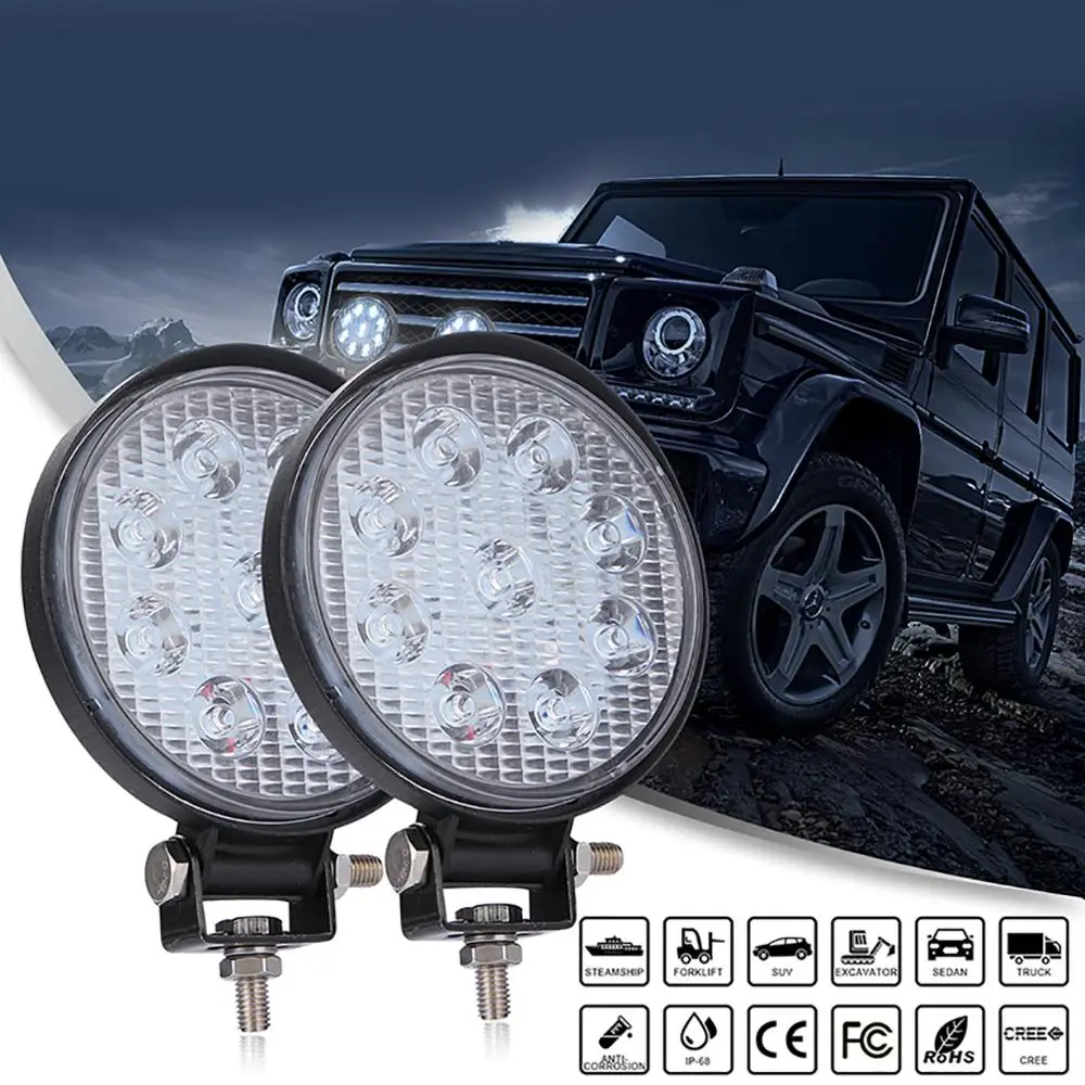 2pcs 4 inch 27W Offroad LED Work Light 12v LED Headlights for Cars 4x4 led bar trucks flood spot beam light bar car accessory
2pcs 4 inch 27W Offroad LED Work Light 12v LED Headlights for Cars 4x4 led bar trucks flood spot beam light bar car accessory