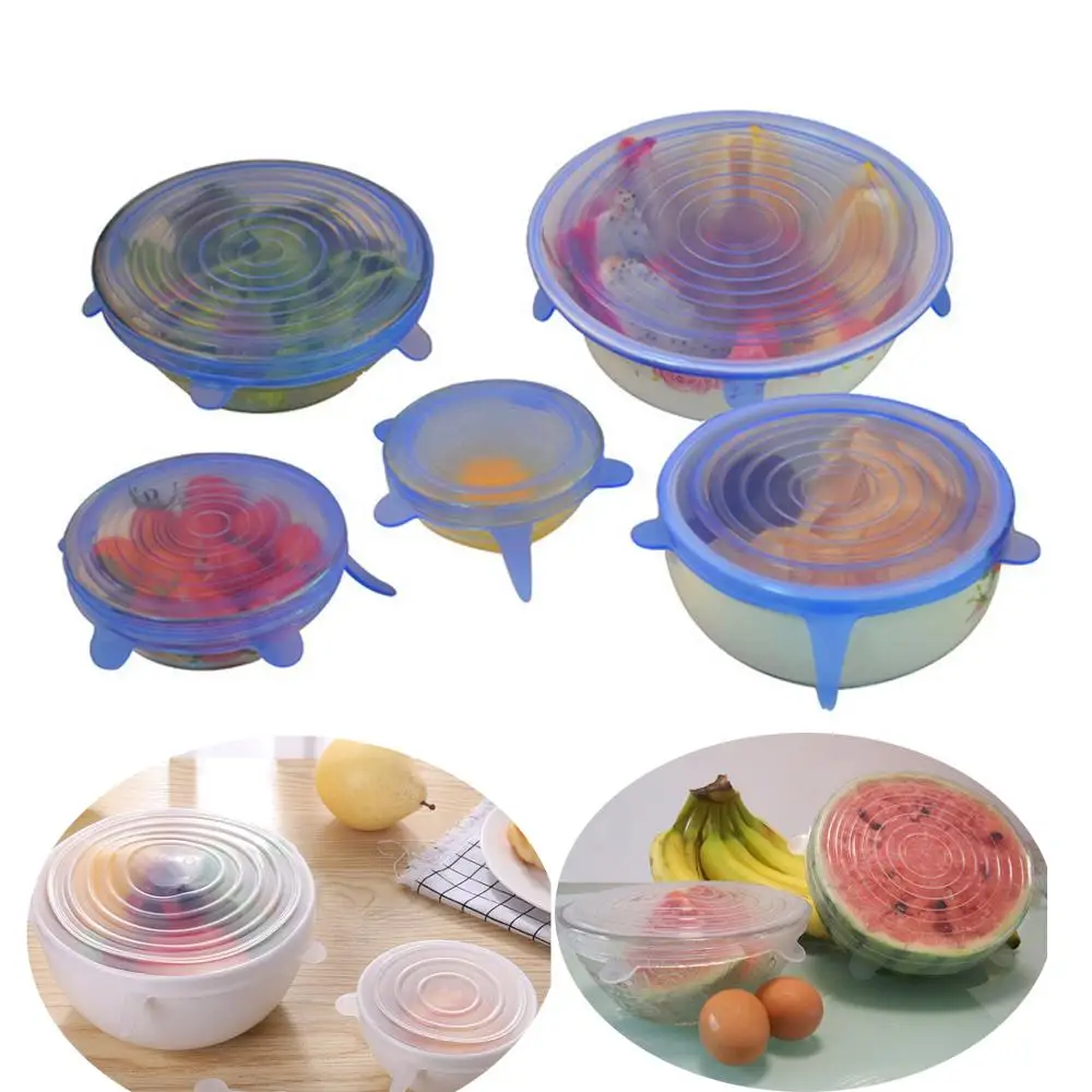 6 Pcs Universal Silicone Cover Fresh Keeping Silicone Stretch Lids Caps For Food Pot Dish Kitchen Accessories
6 Pcs Universal Silicone Cover Fresh Keeping Silicone Stretch Lids Caps For Food Pot Dish Kitchen Accessories