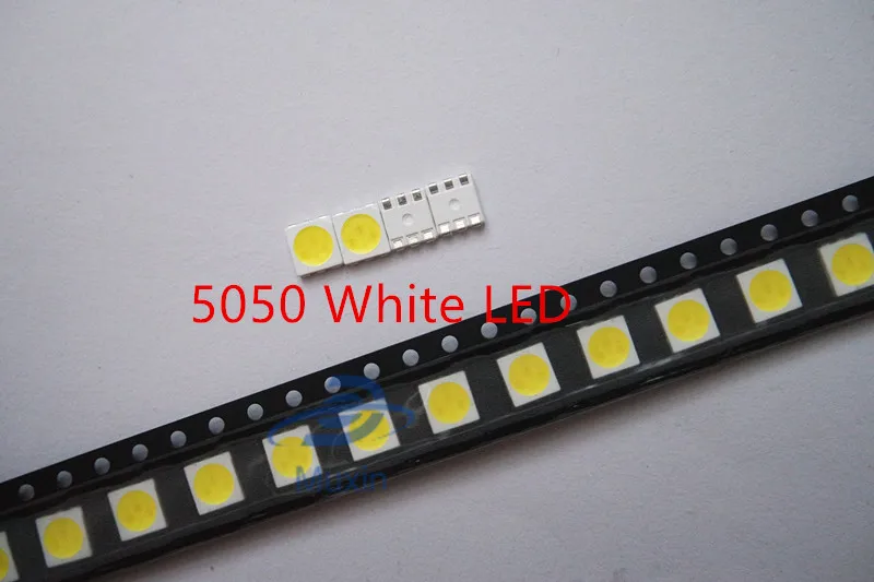 50pcs SMD PLCC LED 5050 White Ultra Bright 15-18LM 60mA 3V Surface Mount SMT Chip SMD5050 Light Emitting Diode Lamp LED5050 | Лампы и