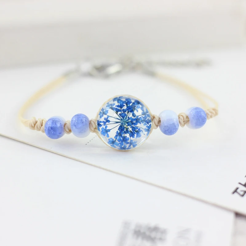 Handmade Ceramic Bead Gypsophila Paniculata Linn Dried Flower Preserved Fresh Flower Ball Weave Bracelet Women Jewelry Accessori
Handmade Ceramic Bead Gypsophila Paniculata Linn Dried Flower Preserved Fresh Flower Ball Weave Bracelet Women Jewelry Accessori