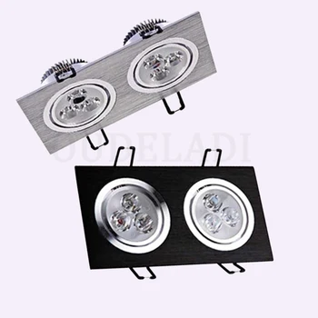 led downlights rectangular recessed ceiling lamps 6W (2x3W) 110V 220V 240V led spot lamp Silver / Black / White aluminum case
led downlights rectangular recessed ceiling lamps 6W (2x3W) 110V 220V 240V led spot lamp Silver / Black / White aluminum case
