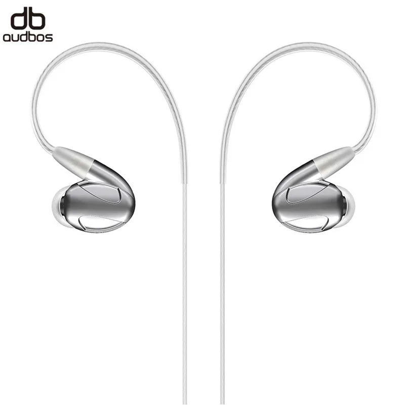 

AUDBOS DB04 Custom In Ear Earphone 4 Units 2BA+2DD HiFi Earphone with MMCX Silver Plated Metal Earphone